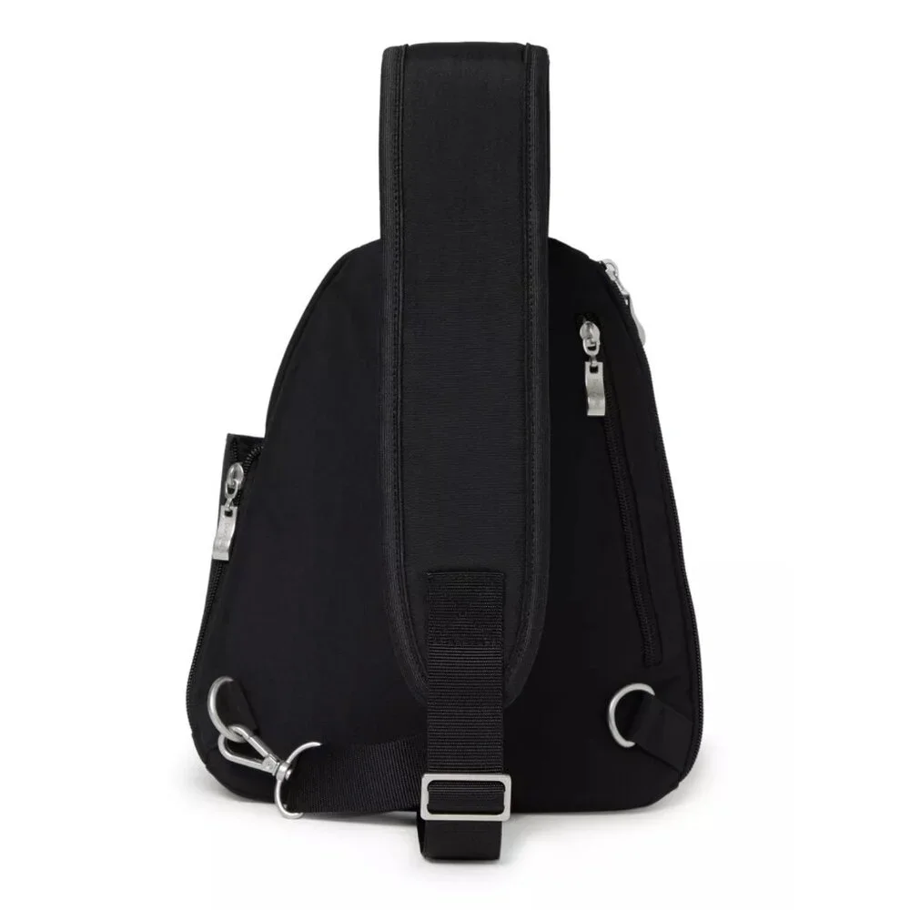 New with Tags! BAGGALLINI Medium Sling Bag Black Nylon Adjustable Strap NWT - Picture 2 of 7